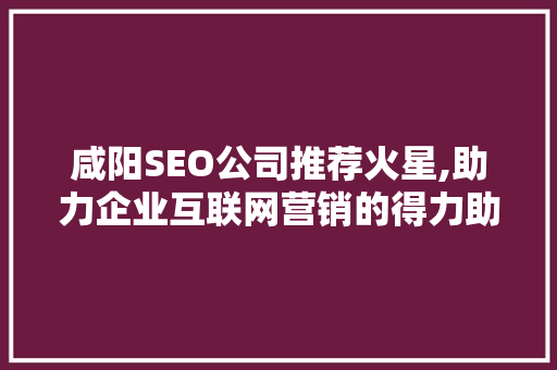 咸阳SEO公司推荐火星,助力企业互联网营销的得力助手