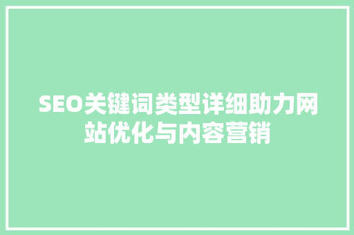 SEO关键词类型详细助力网站优化与内容营销