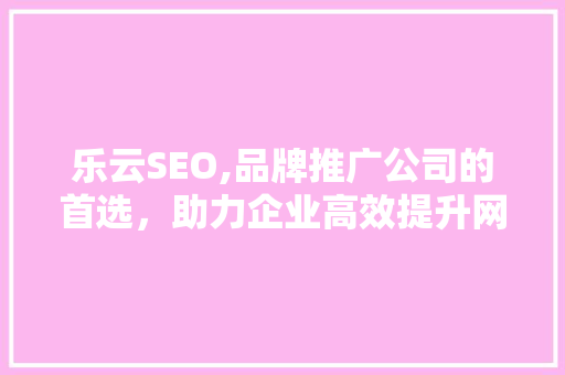 乐云SEO,品牌推广公司的首选，助力企业高效提升网络影响力
