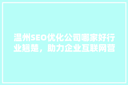 温州SEO优化公司哪家好行业翘楚，助力企业互联网营销腾飞