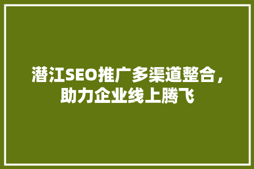 潜江SEO推广多渠道整合，助力企业线上腾飞