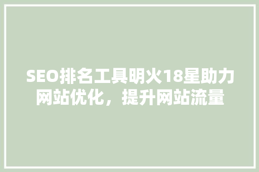 SEO排名工具明火18星助力网站优化，提升网站流量