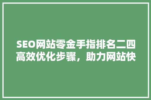 SEO网站零金手指排名二四高效优化步骤，助力网站快速崛起