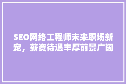 SEO网络工程师未来职场新宠，薪资待遇丰厚前景广阔