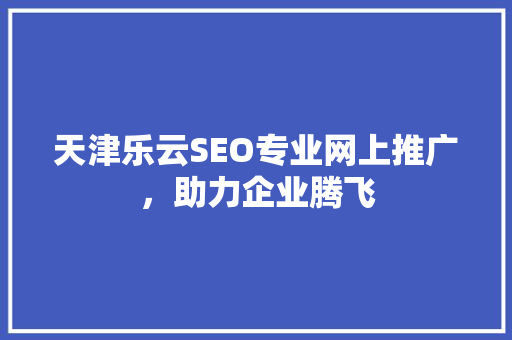 天津乐云SEO专业网上推广，助力企业腾飞