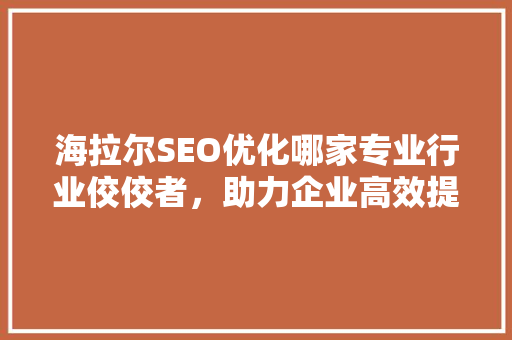海拉尔SEO优化哪家专业行业佼佼者，助力企业高效提升网站排名