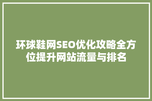 环球鞋网SEO优化攻略全方位提升网站流量与排名