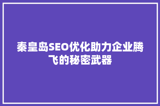 秦皇岛SEO优化助力企业腾飞的秘密武器  第1张