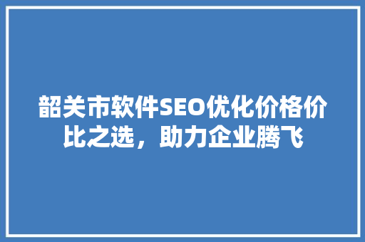韶关市软件SEO优化价格价比之选，助力企业腾飞