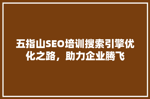 五指山SEO培训搜索引擎优化之路，助力企业腾飞