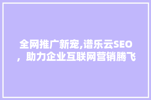 全网推广新宠,谱乐云SEO，助力企业互联网营销腾飞