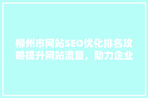 柳州市网站SEO优化排名攻略提升网站流量，助力企业腾飞
