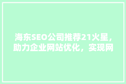 海东SEO公司推荐21火星，助力企业网站优化，实现网络营销新突破  第1张