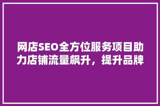 网店SEO全方位服务项目助力店铺流量飙升，提升品牌影响力
