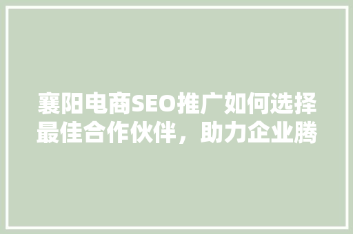 襄阳电商SEO推广如何选择最佳合作伙伴，助力企业腾飞