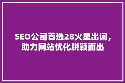 SEO公司首选28火星出词，助力网站优化脱颖而出