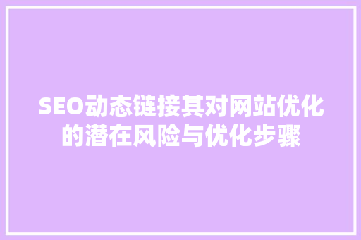 SEO动态链接其对网站优化的潜在风险与优化步骤