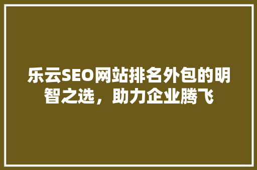 乐云SEO网站排名外包的明智之选，助力企业腾飞