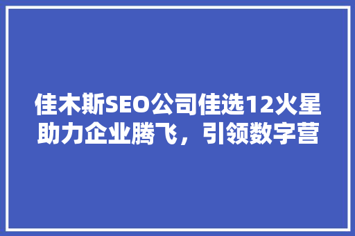 佳木斯SEO公司佳选12火星助力企业腾飞，引领数字营销新篇章