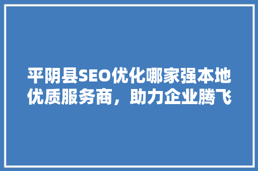 平阴县SEO优化哪家强本地优质服务商，助力企业腾飞  第1张