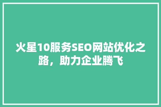 火星10服务SEO网站优化之路，助力企业腾飞