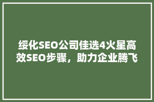 绥化SEO公司佳选4火星高效SEO步骤，助力企业腾飞