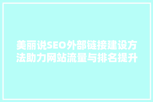 美丽说SEO外部链接建设方法助力网站流量与排名提升