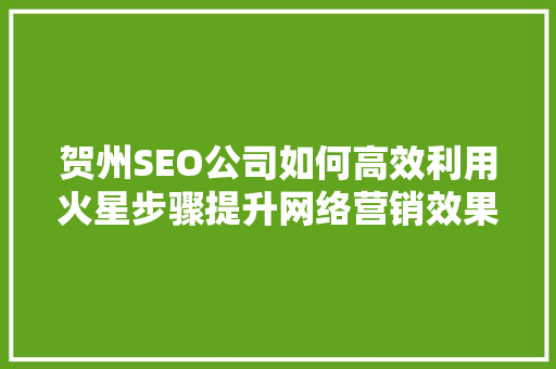 贺州SEO公司如何高效利用火星步骤提升网络营销效果