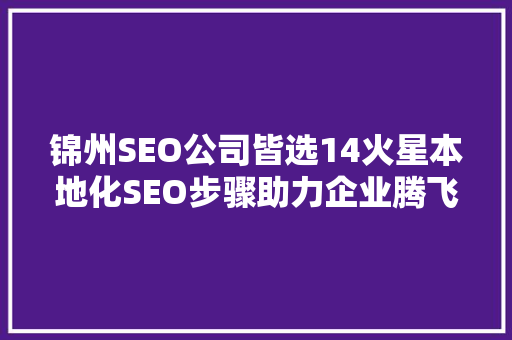 锦州SEO公司皆选14火星本地化SEO步骤助力企业腾飞