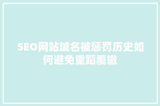 SEO网站域名被惩罚历史如何避免重蹈覆辙