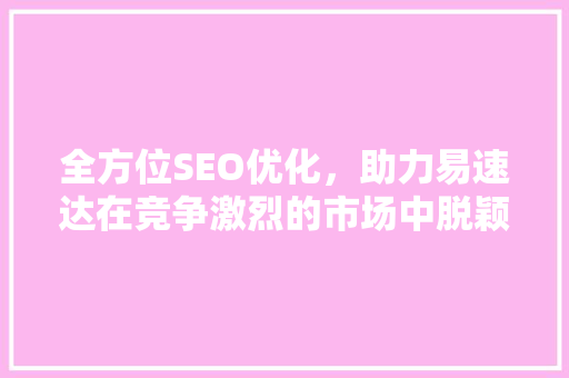 全方位SEO优化，助力易速达在竞争激烈的市场中脱颖而出