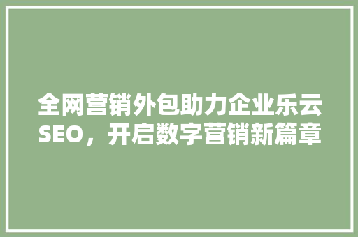 全网营销外包助力企业乐云SEO，开启数字营销新篇章