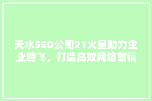 天水SEO公司21火星助力企业腾飞，打造高效网络营销步骤