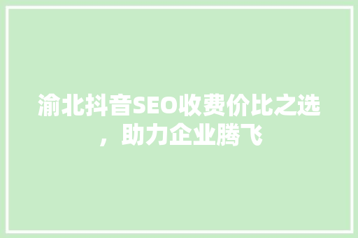 渝北抖音SEO收费价比之选，助力企业腾飞  第1张