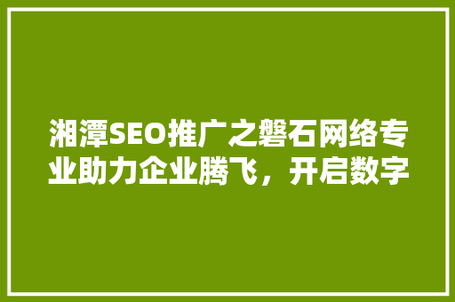 湘潭SEO推广之磐石网络专业助力企业腾飞，开启数字营销新篇章