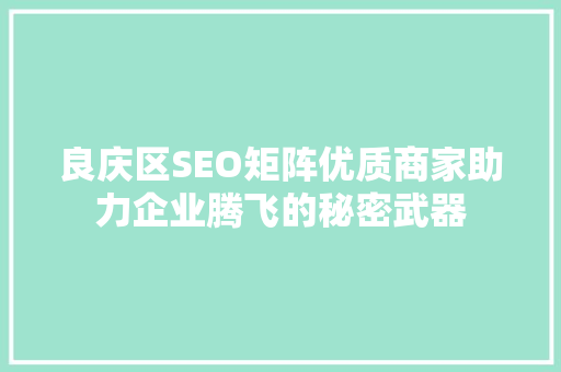 良庆区SEO矩阵优质商家助力企业腾飞的秘密武器