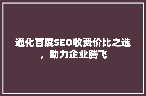 通化百度SEO收费价比之选，助力企业腾飞