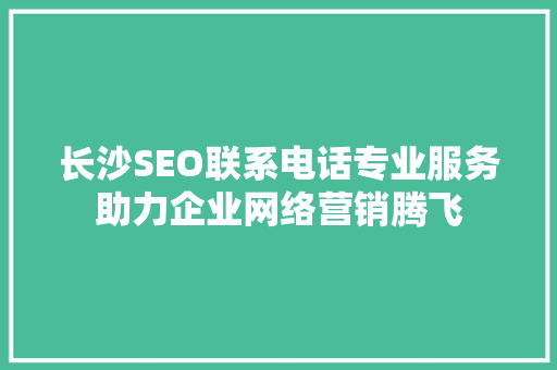 长沙SEO联系电话专业服务助力企业网络营销腾飞