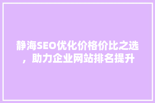 静海SEO优化价格价比之选，助力企业网站排名提升
