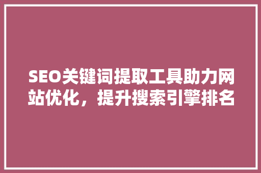 SEO关键词提取工具助力网站优化，提升搜索引擎排名
