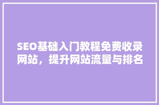 SEO基础入门教程免费收录网站，提升网站流量与排名