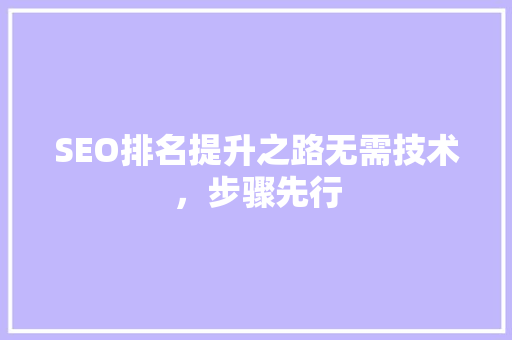 SEO排名提升之路无需技术，步骤先行