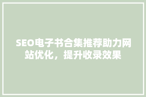 SEO电子书合集推荐助力网站优化，提升收录效果