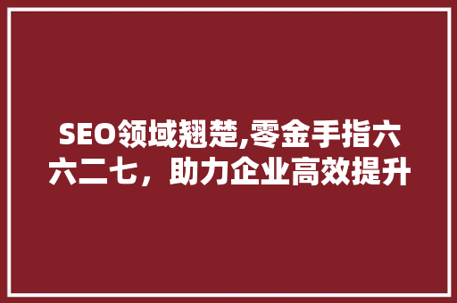 SEO领域翘楚,零金手指六六二七，助力企业高效提升网站排名  第1张