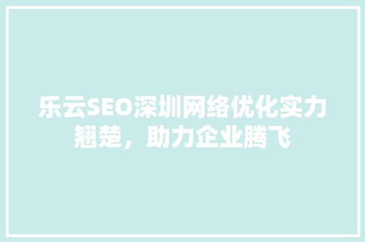 乐云SEO深圳网络优化实力翘楚，助力企业腾飞