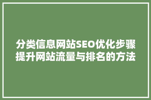 分类信息网站SEO优化步骤提升网站流量与排名的方法