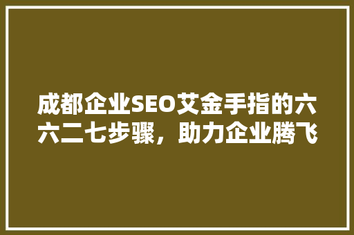 成都企业SEO艾金手指的六六二七步骤，助力企业腾飞  第1张