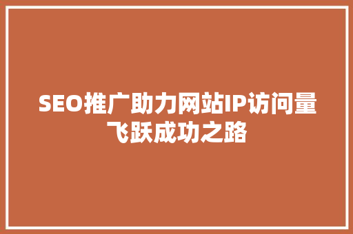 SEO推广助力网站IP访问量飞跃成功之路