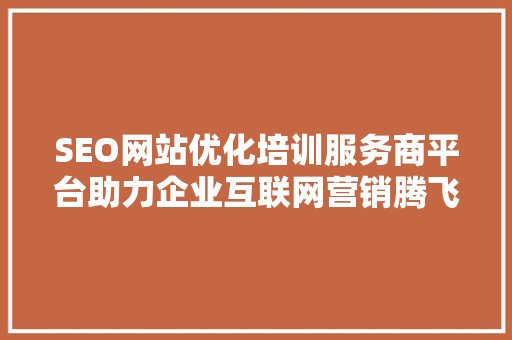 SEO网站优化培训服务商平台助力企业互联网营销腾飞