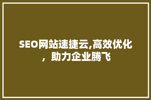 SEO网站速捷云,高效优化，助力企业腾飞
